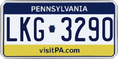 PA license plate LKG3290