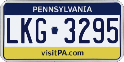 PA license plate LKG3295