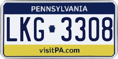 PA license plate LKG3308