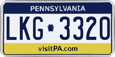 PA license plate LKG3320