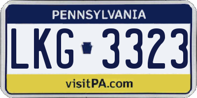 PA license plate LKG3323