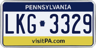 PA license plate LKG3329