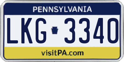 PA license plate LKG3340