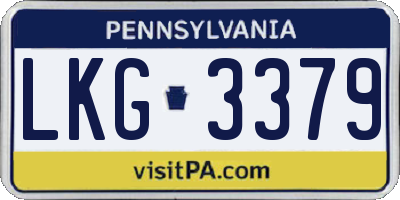 PA license plate LKG3379