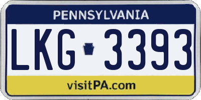 PA license plate LKG3393