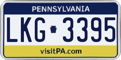 PA license plate LKG3395