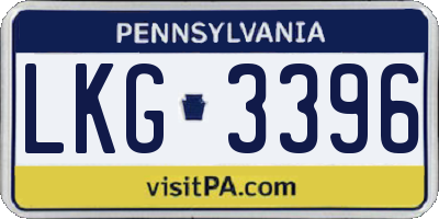 PA license plate LKG3396