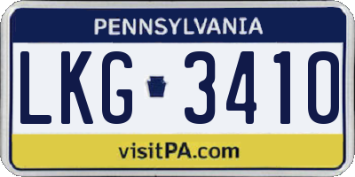 PA license plate LKG3410