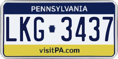 PA license plate LKG3437