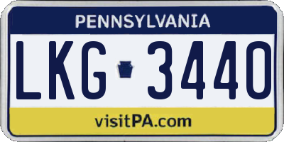 PA license plate LKG3440