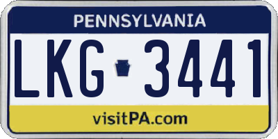 PA license plate LKG3441