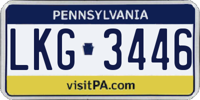 PA license plate LKG3446