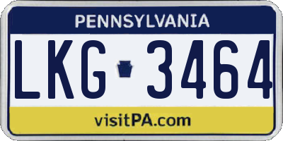 PA license plate LKG3464