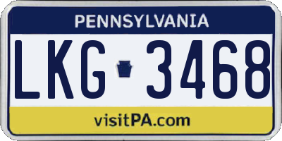 PA license plate LKG3468