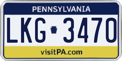 PA license plate LKG3470