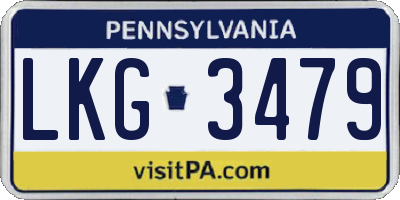 PA license plate LKG3479