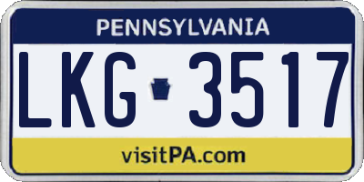 PA license plate LKG3517