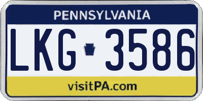 PA license plate LKG3586