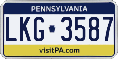 PA license plate LKG3587