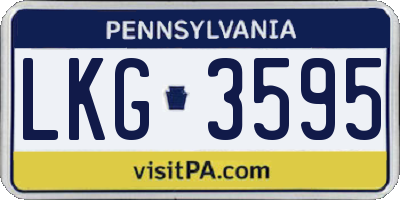PA license plate LKG3595