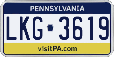 PA license plate LKG3619