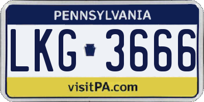 PA license plate LKG3666