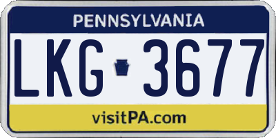 PA license plate LKG3677