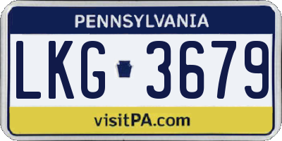 PA license plate LKG3679