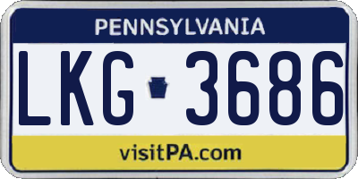 PA license plate LKG3686