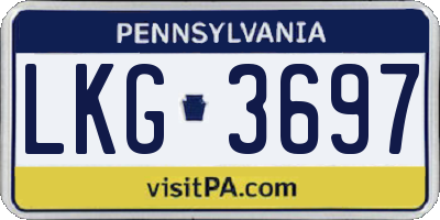 PA license plate LKG3697