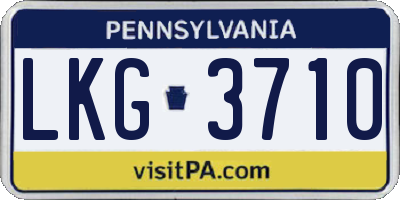PA license plate LKG3710
