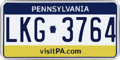 PA license plate LKG3764