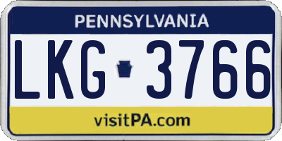 PA license plate LKG3766