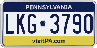 PA license plate LKG3790