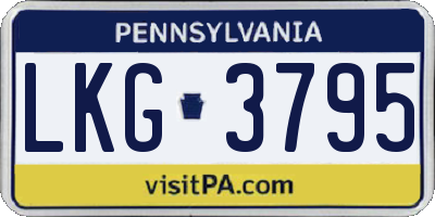 PA license plate LKG3795