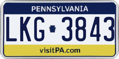 PA license plate LKG3843