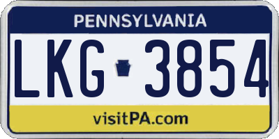PA license plate LKG3854