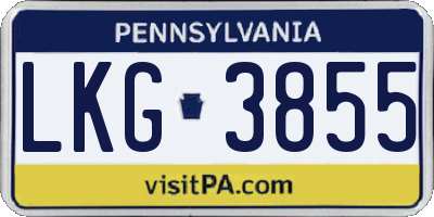 PA license plate LKG3855