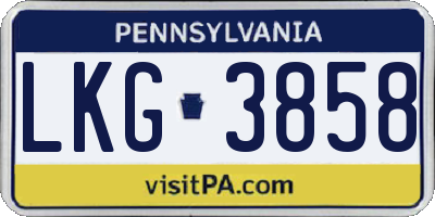 PA license plate LKG3858