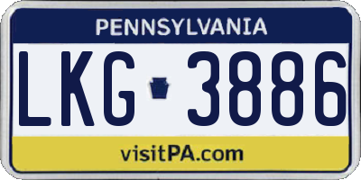 PA license plate LKG3886