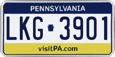 PA license plate LKG3901