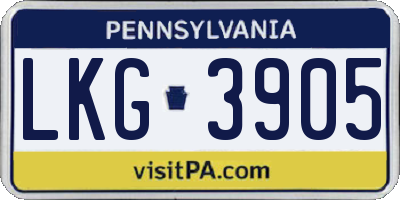 PA license plate LKG3905