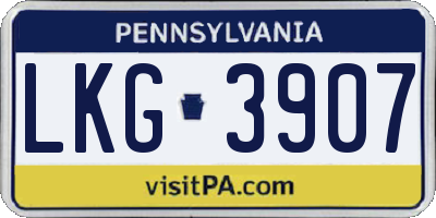PA license plate LKG3907