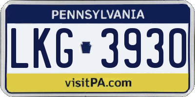 PA license plate LKG3930