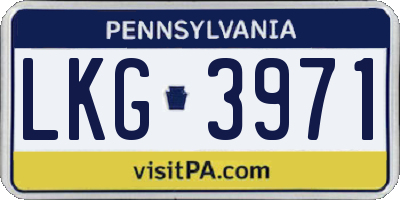 PA license plate LKG3971