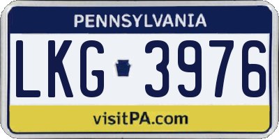PA license plate LKG3976