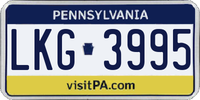 PA license plate LKG3995