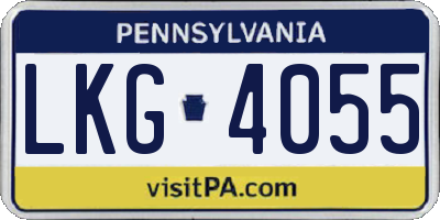 PA license plate LKG4055