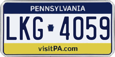 PA license plate LKG4059