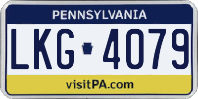 PA license plate LKG4079